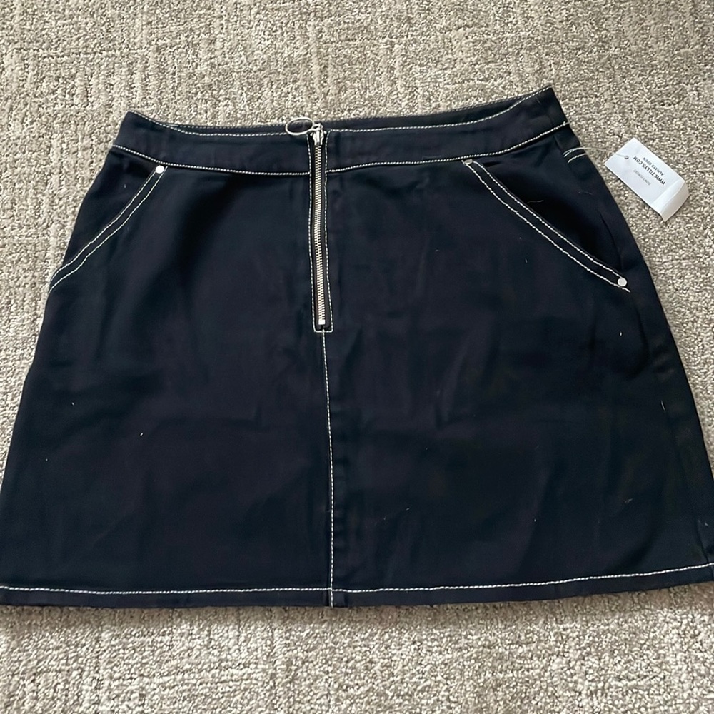 New with tags black jean skirt